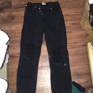 Jeans, princess Polly, black and loose, size 6